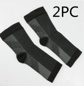 Men Women Anti Fatigue Compression Foot Sleeve Foot Ankle Compression Socks (Option: L XL-BlackÃ—2pcs)