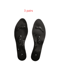 Magnet Magnetic Plus Elastomer Transparent Silicone Massage Insole Health Massage Insole Magnetic Therapy Anti-fatigue (Option: Male Black 3pcs)