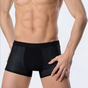 Ice silk men's underwear mesh boxer (Option: Black-4XL)