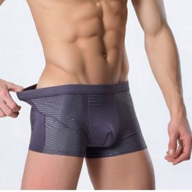 Ice silk men's underwear mesh boxer (Option: Gray-XXL)