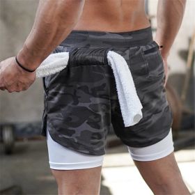 Pocket Compression Shorts (Option: Camouflage grey-M)