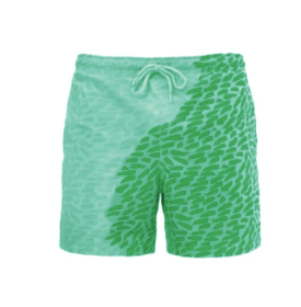 Magical Change Color Beach Shorts Summer Men Swimming Trunks Swimwear Swimsuit Quick Dry bathing shorts Beach Pant (Option: Green1-S)