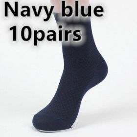 Socks men's new bamboo fiber men's socks (Option: Navy Blue 10pairs)