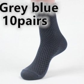 Socks men's new bamboo fiber men's socks (Option: Grey blue 10pairs)