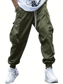 Oversized Cargo Multi-pocket Men's Casual Pants (Option: Army Green-M)