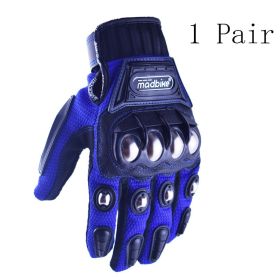 Hot Style Off-Road Motorcycle Riding Gloves Alloy Protective (Option: Blue-XXL)