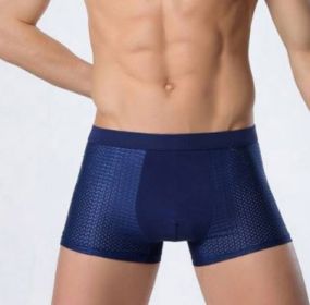 Ice silk men's underwear mesh boxer (Option: Blue-5XL)