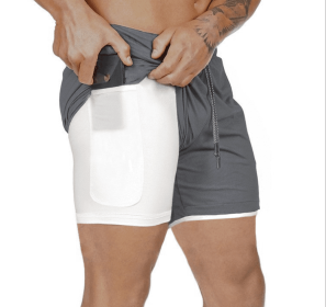 Pocket Compression Shorts (Option: Gray-L)