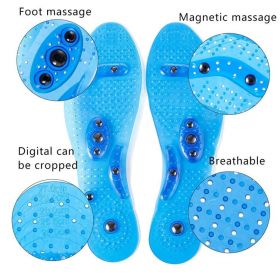 Magnet Magnetic Plus Elastomer Transparent Silicone Massage Insole Health Massage Insole Magnetic Therapy Anti-fatigue (Option: Blue Male)