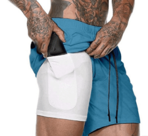 Pocket Compression Shorts (Option: Blue-3XL)