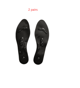 Magnet Magnetic Plus Elastomer Transparent Silicone Massage Insole Health Massage Insole Magnetic Therapy Anti-fatigue (Option: Female Black 2pcs)