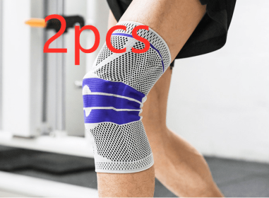 Sports Running Fitness Protection Knee Pads Brace Strap (Option: Grey anti slip a pair-XL)