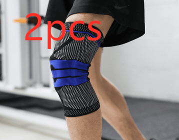 Sports Running Fitness Protection Knee Pads Brace Strap (Option: Black blue anti slip2-XL)