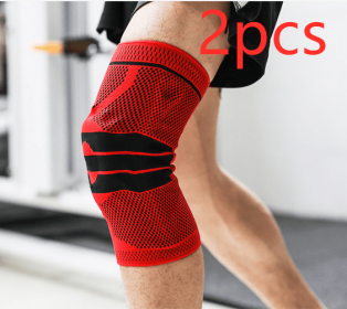 Sports Running Fitness Protection Knee Pads Brace Strap (Option: Red anti slip a pair-M)