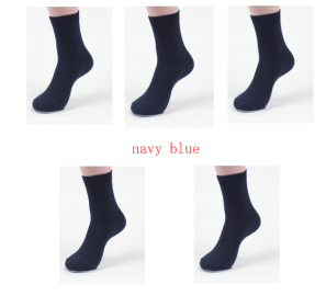 Socks men's new bamboo fiber men's socks (Option: 5Navy Blue)