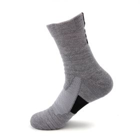 Men's Mid-tube Non-slip Running And Cycling Sports Socks (Option: Grey-Men)