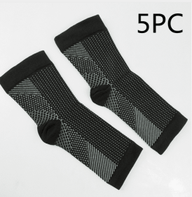 Men Women Anti Fatigue Compression Foot Sleeve Foot Ankle Compression Socks (Option: S M-Black 5PCS)