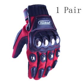 Hot Style Off-Road Motorcycle Riding Gloves Alloy Protective (Option: gules-M)