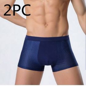 Ice silk men's underwear mesh boxer (Option: Royal blue 2PC-XXXL)