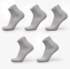 Socks men's new bamboo fiber men's socks (Option: 5Silver Grey)