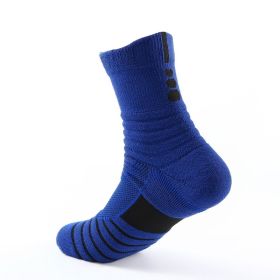 Men's Mid-tube Non-slip Running And Cycling Sports Socks (Option: Blue-Men)