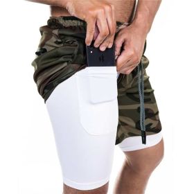 Pocket Compression Shorts (Option: Army green camouflage-2XL)