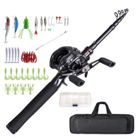 Portable Telescopic Fishing Rod Set for Outdoor (Type: R-1.8 m, Color: Black)