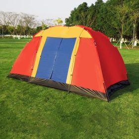 Bosonshop Outdoor 8 Person Camping Tent Easy Set Up Party Large Tent for Traveling Hiking With Portable Bag;  Blue (Color: Red)