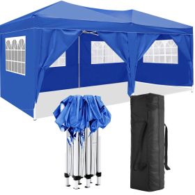 10'x20' Folding Canopy with 6 Removable Sidewalls Outdoor Event Shelter UPF 50+ Gazebo Portable Tents for Parties Beach Camping Wedding EZ Pop Up Cano (Color: as Pic)