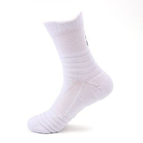 Men's Mid-tube Non-slip Running And Cycling Sports Socks (Option: Whait-Men)