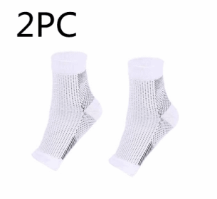 Men Women Anti Fatigue Compression Foot Sleeve Foot Ankle Compression Socks (Option: L XL-WhiteÃ—2pcs)